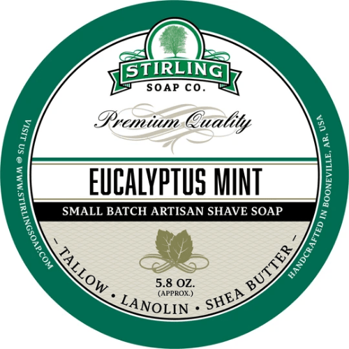 Stirling Soap Co. Eucalyptus Mint Shaving Collection Shaving Set Pasteur Pharmacy Shaving Soap 5.8oz