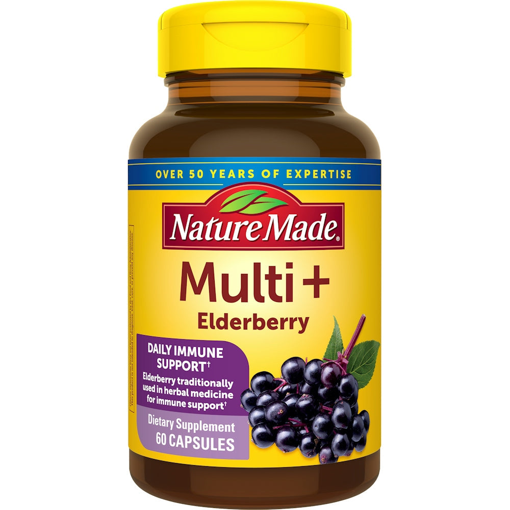 Nature Made Multi + Elderberry Capsules, Multivitamin For Women And Men Vitamins & Supplements Pasteur Pharmacy
