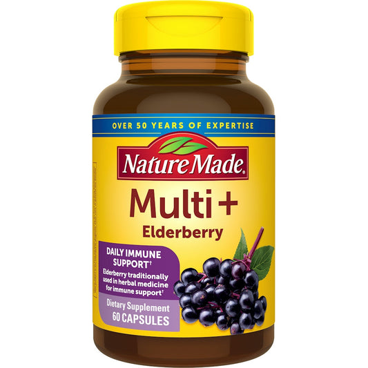 Nature Made Multi + Elderberry Capsules, Multivitamin For Women And Men Vitamins & Supplements Pasteur Pharmacy