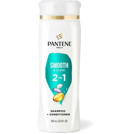 Pantene Smooth & Sleek 2 In 1 Shampoo + Conditioner 12 Fl Oz Shampoo & Conditioner Pasteur Pharmacy