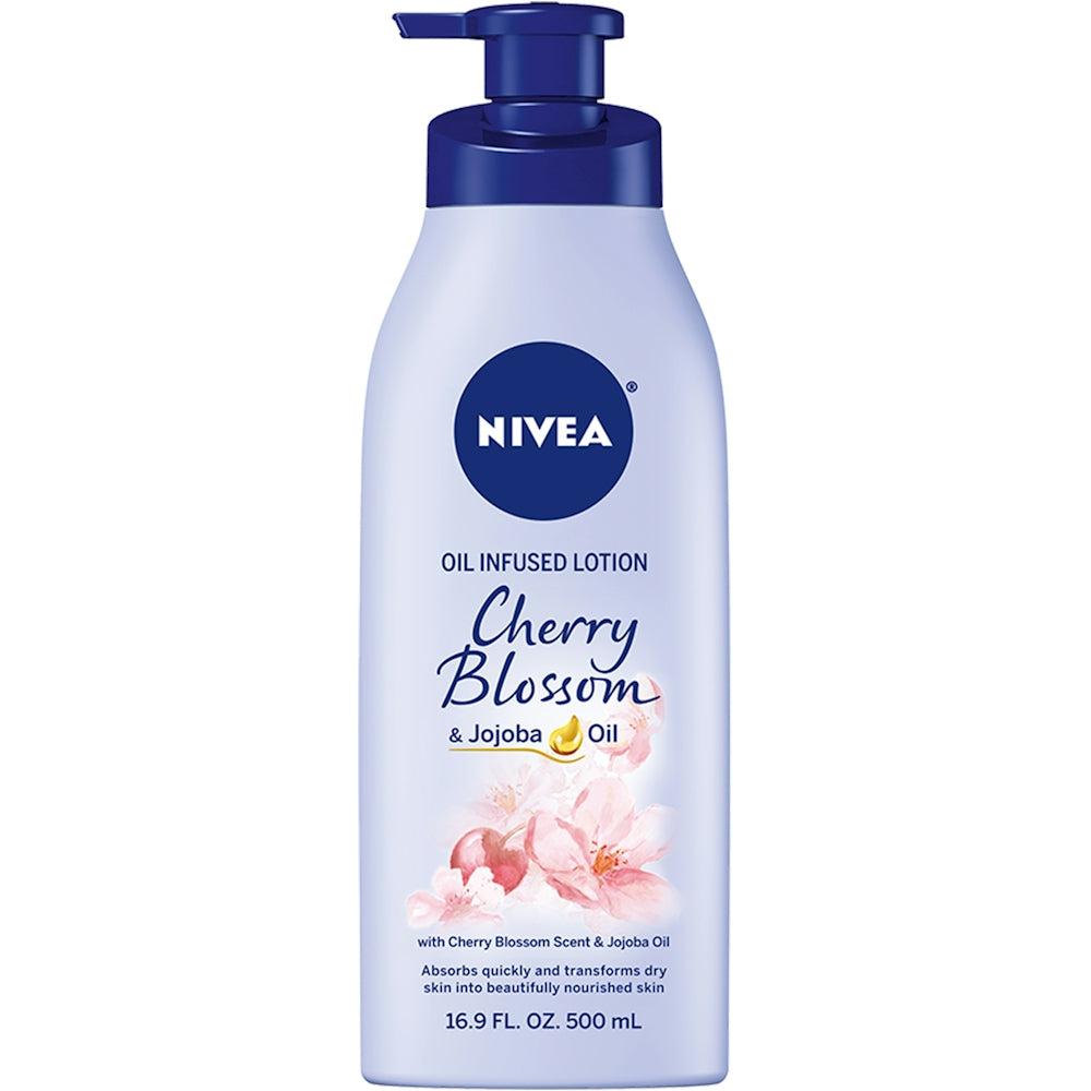 Nivea Oil Infused Body Lotion, Cherry Blossom And Jojoba Oil, 16.9 Fl Oz Pump Bottle Lotion & Moisturizer Pasteur Pharmacy