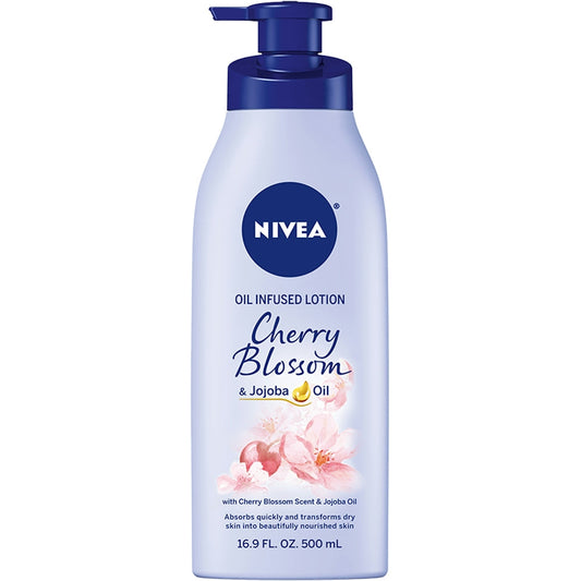 Nivea Oil Infused Body Lotion, Cherry Blossom And Jojoba Oil, 16.9 Fl Oz Pump Bottle Lotion & Moisturizer Pasteur Pharmacy