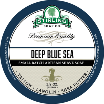 Stirling Soap Co. Deep Blue Sea Shaving Collection Shaving Set Pasteur Pharmacy Shaving Soap 5.8oz