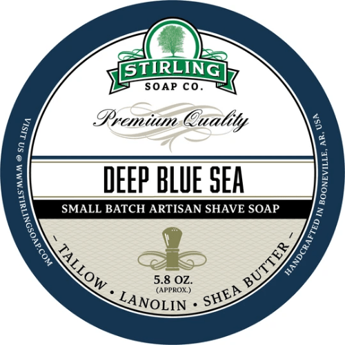 Stirling Soap Co. Deep Blue Sea Shaving Collection Shaving Set Pasteur Pharmacy Shaving Soap 5.8oz
