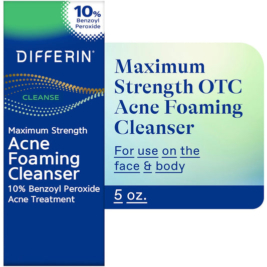 Differin Acne Foaming Cleanser, Maximum Strength, Cleanse 5 Fl Oz Skin Care Pasteur Pharmacy