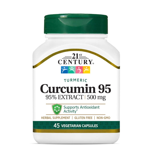21st Century Curcumin 95, 500 Mg, 45 Vegetarian Capsules Vitamins & Supplements Pasteur Pharmacy