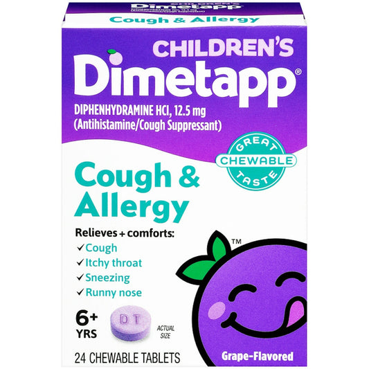 Dimetapp Children's Cough & Allergy Chewable Tablets - Grape Grapes Pasteur Pharmacy