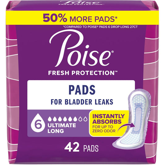 Poise® Fresh Protection Pads – Ultimate Absorbency (Long) Health & Beauty Pasteur Pharmacy