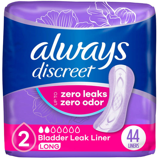 Always Discreet Very Light Absorbency Long Length Incontinence Liners Health & Beauty Pasteur Pharmacy