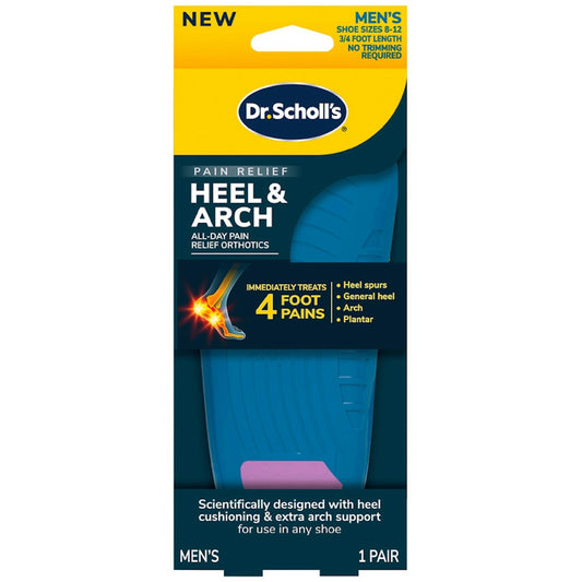 Dr. Scholl's Orthotics, Heel & Arch, Pain Relief, Men's, Shoe Sizes 8-12 Arch Supports Pasteur Pharmacy