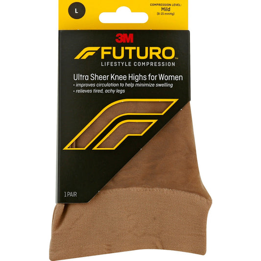 FUTURO Energizing Ultra Sheer Knee Highs, Closed Toe, Large Hosiery Pasteur Pharmacy