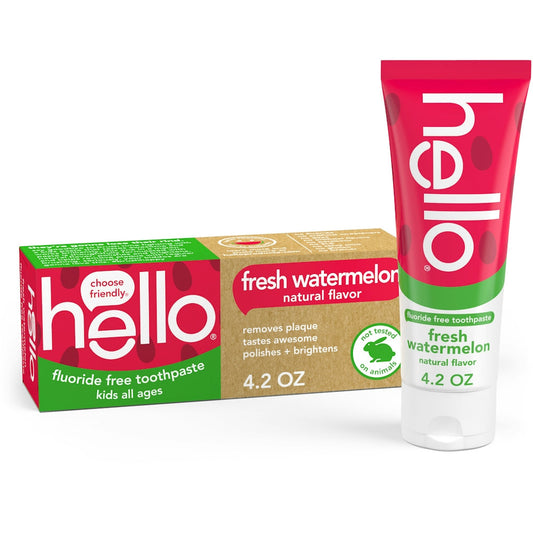 Hello Kids Natural Fluoride Free Toothpaste, Fresh Watermelon Toothpaste Pasteur Pharmacy