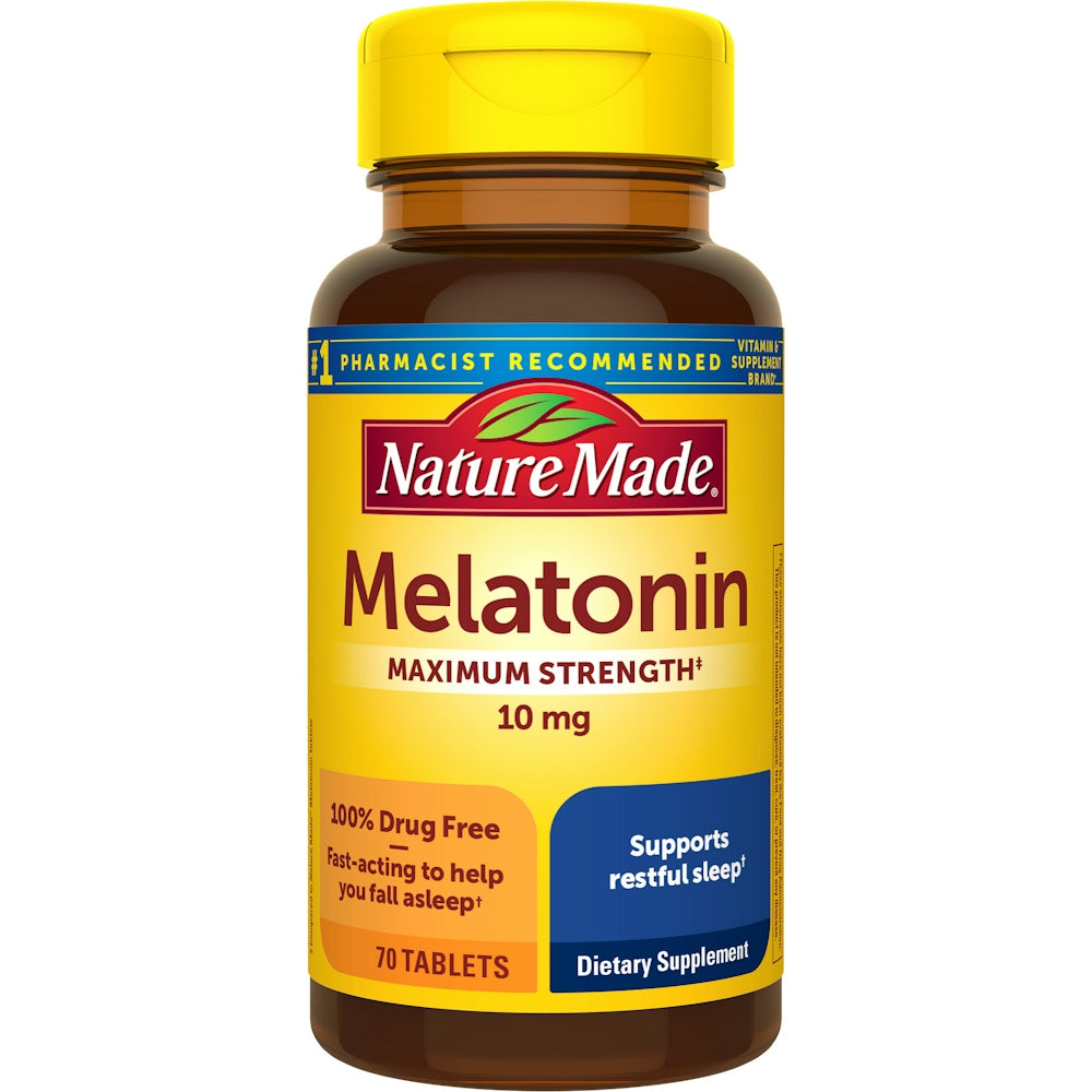 Nature Made Extra Strength Melatonin 10 Mg Tablets, 70 Count Sleep Aid Supplement Health & Beauty Pasteur Pharmacy