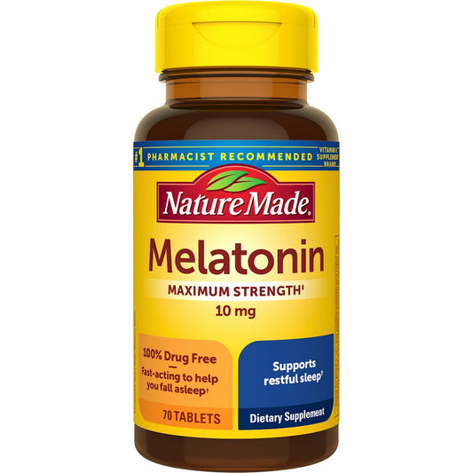 Nature Made Extra Strength Melatonin 10 Mg Tablets, 70 Count Sleep Aid Supplement Health & Beauty Pasteur Pharmacy