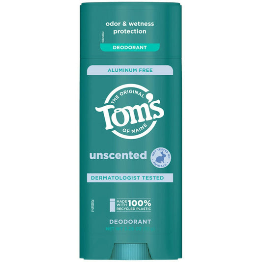 Tom's of Maine Unscented Aluminum Free Deodorant 3.25 Oz Stick Deodorant Pasteur Pharmacy