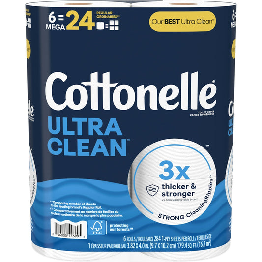 Cottonelle Ultra Clean Toilet Paper 6 Mega Rolls Toilet Paper Pasteur Pharmacy