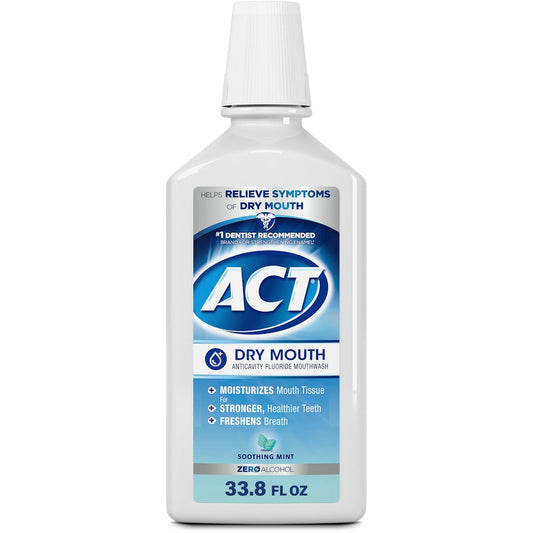 ACT Total Care Dry Mouth Anticavity Fluoride Mouthwash Soothing Mint 33.80 Oz Mouthwash Pasteur Pharmacy