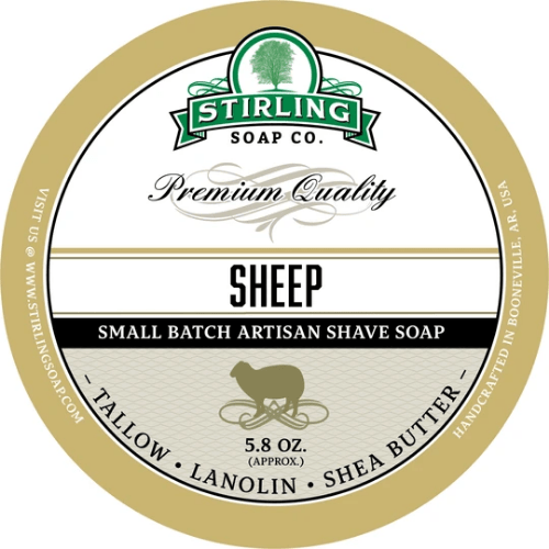 Stirling Soap Co. Sheep Soap (Unscented) Shave Soap Jar 5.8 oz Shave Soap Pasteur Pharmacy