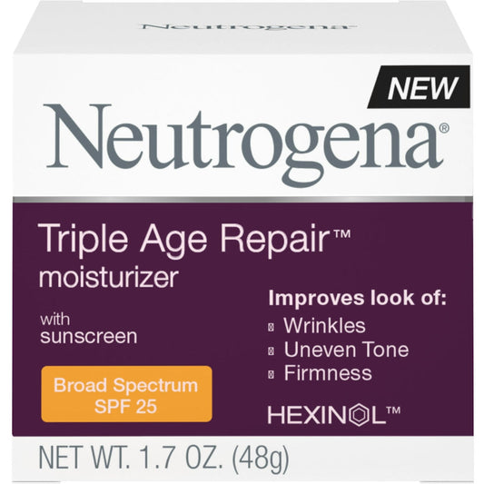 Neutrogena Triple Age Repair Anti-Aging Daily Facial Moisturizer With SPF 25 Sunscreen & Vitamin C, Firming Anti-Wrinkle Face & Neck Cream For Dark Spots, Glycerin & Shea Butter, 1.7 Oz Lotion & Moisturizer Pasteur Pharmacy