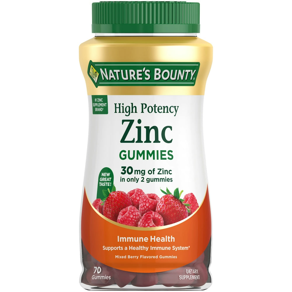 Nature's Bounty Zinc Immune Support Mixed Berry Gummies, 30 Mg Vitamins & Supplements Pasteur Pharmacy