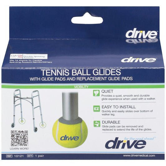 Drive Medical Walker Rear Tennis Ball Glides (With Replacement Pads) Tennis Balls Pasteur Pharmacy