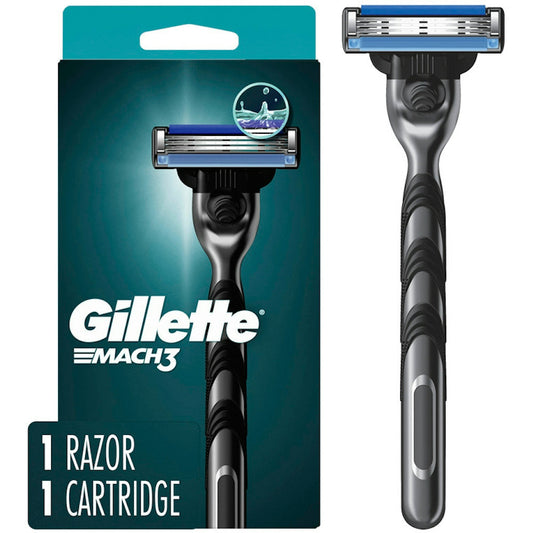 Gillette Mach3 Men's Razor Handle + 1 Blade Refill Razor Blades Pasteur Pharmacy