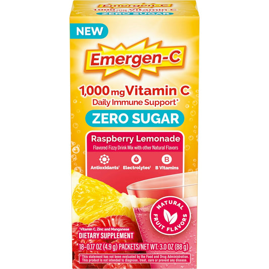 Emergen-C Zero Sugar Immune Support Powder Raspberry Lemonade Vitamins & Supplements Pasteur Pharmacy