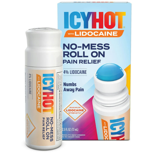 Icy Hot Pain Relief, No Mess, Lidocaine, Maximum Strength, Roll-On 2.5 Fl Oz Health & Beauty Pasteur Pharmacy