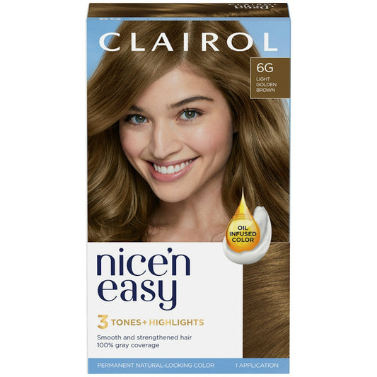 Nice 'N Easy Light Golden Brown 6G Permanent Hair Color 1 Ea Box Hair Color Pasteur Pharmacy Default Title