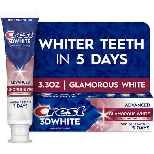 Crest Advanced Glamorous White Fluoride Anticavity Toothpaste 3.3 Oz Toothpaste Pasteur Pharmacy