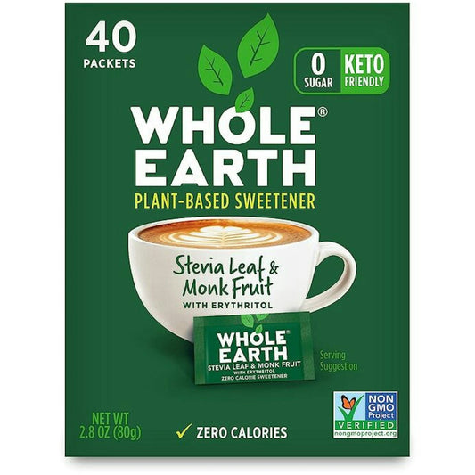 Whole Earth Stevia & Monk Fruit Packets 40Ct Sugar & Sweeteners Pasteur Pharmacy
