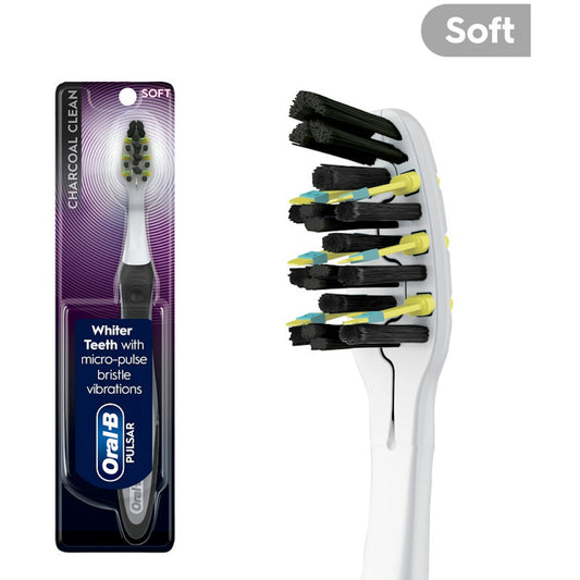 Oral-B Pulsar Battery Toothbrush With Charcoal Infused Bristles Soft - 1ct Toothbrushes Pasteur Pharmacy