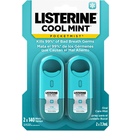 Listerine Pocketmist Cool Mint Oral Care Mist, Sugar-Free Breath Spray - 2 Pack Oral Care Pasteur Pharmacy