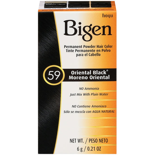 Bigen Permanent Powder Hair Color - 59 Oriental Black - Ammonia Free - 0.21 oz Hair Color Pasteur Pharmacy