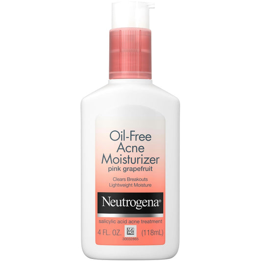 Neutrogena Oil-Free Acne Facial Moisturizer With Salicylic Acid, Pink Grapefruit, 4 Oz Personal Care Pasteur Pharmacy