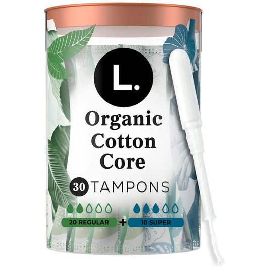 L. Organic Cotton Tampons Multipack, Regular & Super Absorbency, 30 Count Personal Care Pasteur Pharmacy