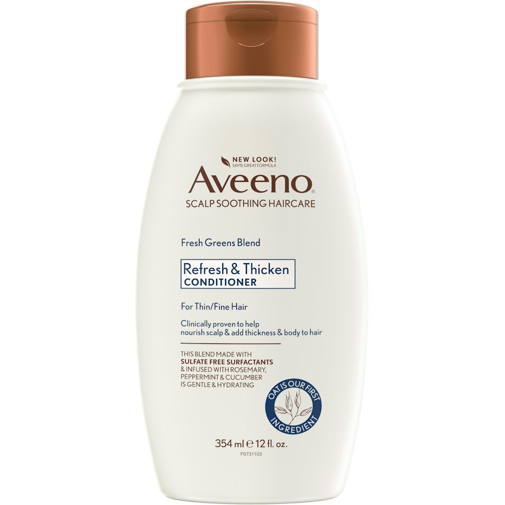 Aveeno Scalp Soothing Fresh Greens Blend Conditioner, Refresh & Thicken 12 Fl Oz Conditioners Pasteur Pharmacy