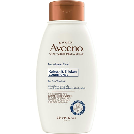 Aveeno Scalp Soothing Fresh Greens Blend Conditioner, Refresh & Thicken 12 Fl Oz Conditioners Pasteur Pharmacy