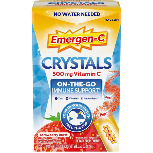 Emergen-C Immune Support Vitamin C Crystals, Strawberry Burst – 28 Count Packets Vitamins & Supplements Pasteur Pharmacy