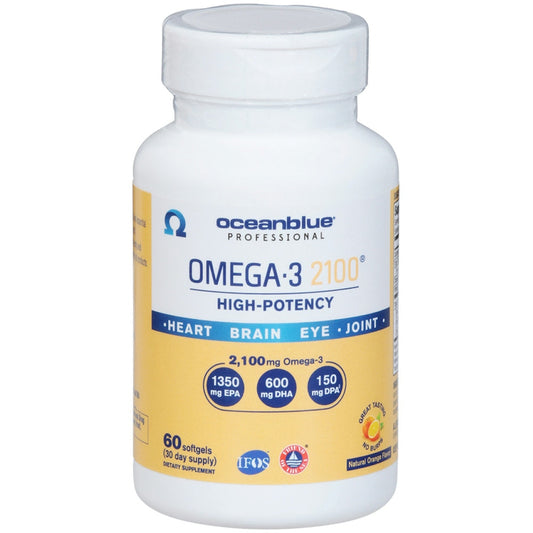 Oceanblue Natural Orange Omega-3 2100 60 Softgels Vitamins & Supplements Pasteur Pharmacy