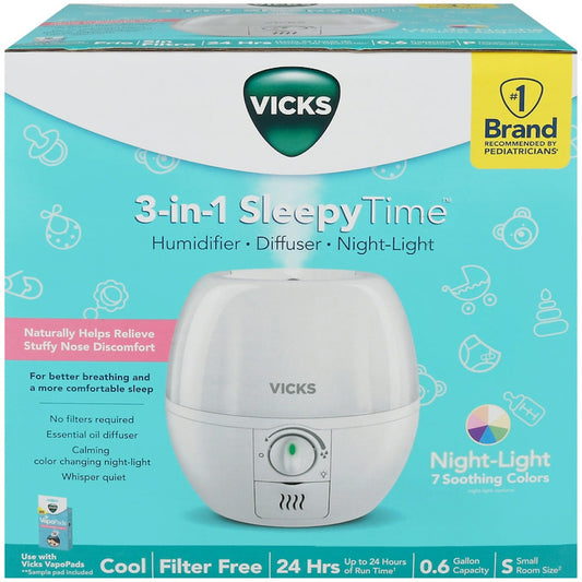 Vicks 3-in-1 Sleepy Time Humidifier Diffuser Nightlight Humidifiers Pasteur Pharmacy