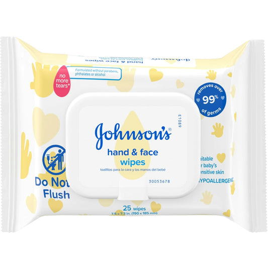 Johnson's Baby Disposable Hand & Face Cleansing Wipes Hand Sanitizers & Wipes Pasteur Pharmacy