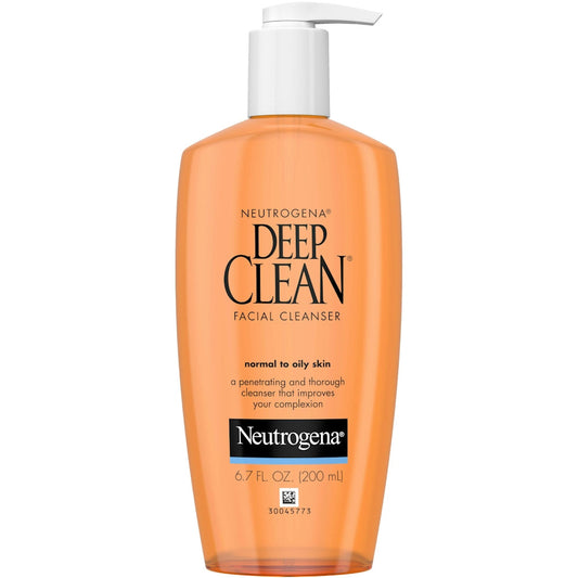 Neutrogena Deep Clean Daily Facial Cleanser With Beta Hydroxy Acid For Normal To Oily Skin, Alcohol-Free, Oil-Free & Non-Comedogenic, 6.7 Fl. Oz Facial Cleansers Pasteur Pharmacy