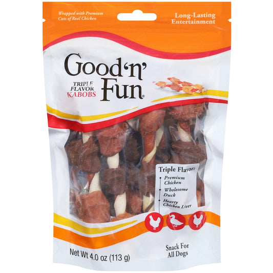 Good 'n' Fun Triple Flavor Kabobs Snack For All Dogs - 4 Ounce Dog Treats Pasteur Pharmacy
