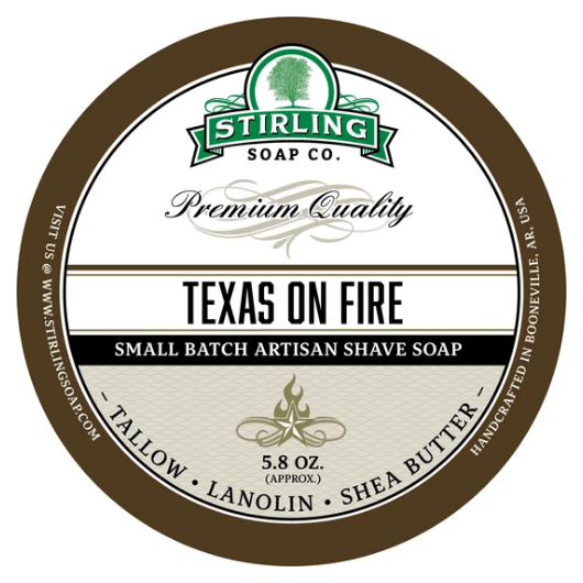Stirling Soap Co. Texas on Fire Shave Soap Jar 5.8 oz Shave Soap Pasteur Pharmacy