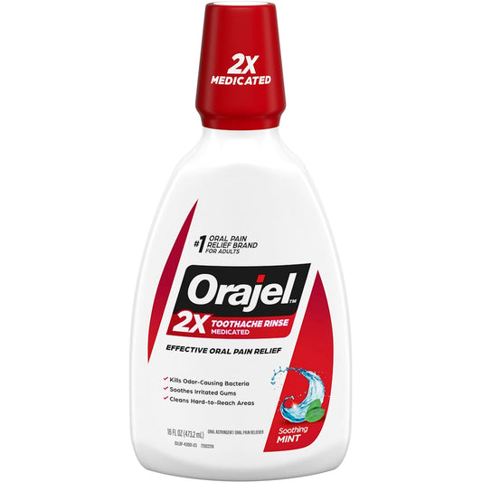 Orajel Toothache Rinse, Analgesic & Astringent, Soothing Mint, 16 Fl Oz Health & Beauty Pasteur Pharmacy