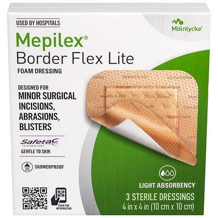 Mepilex Border Flex Lite Flexible, All-In-One Silicone Foam Adhesive Dressing 4" First Aid Pasteur Pharmacy