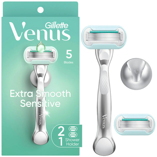 Gillette Venus Deluxe Smooth Sensitive Women's Razor Handle + 2 Blade Refills Shaving & Grooming Pasteur Pharmacy