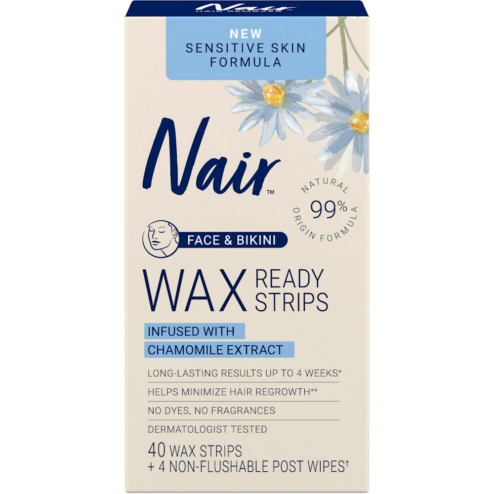 Nair Sensitive Face Wax Ready Strips 40 Ct Hair Removal Pasteur Pharmacy