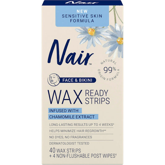 Nair Sensitive Face Wax Ready Strips 40 Ct Hair Removal Pasteur Pharmacy